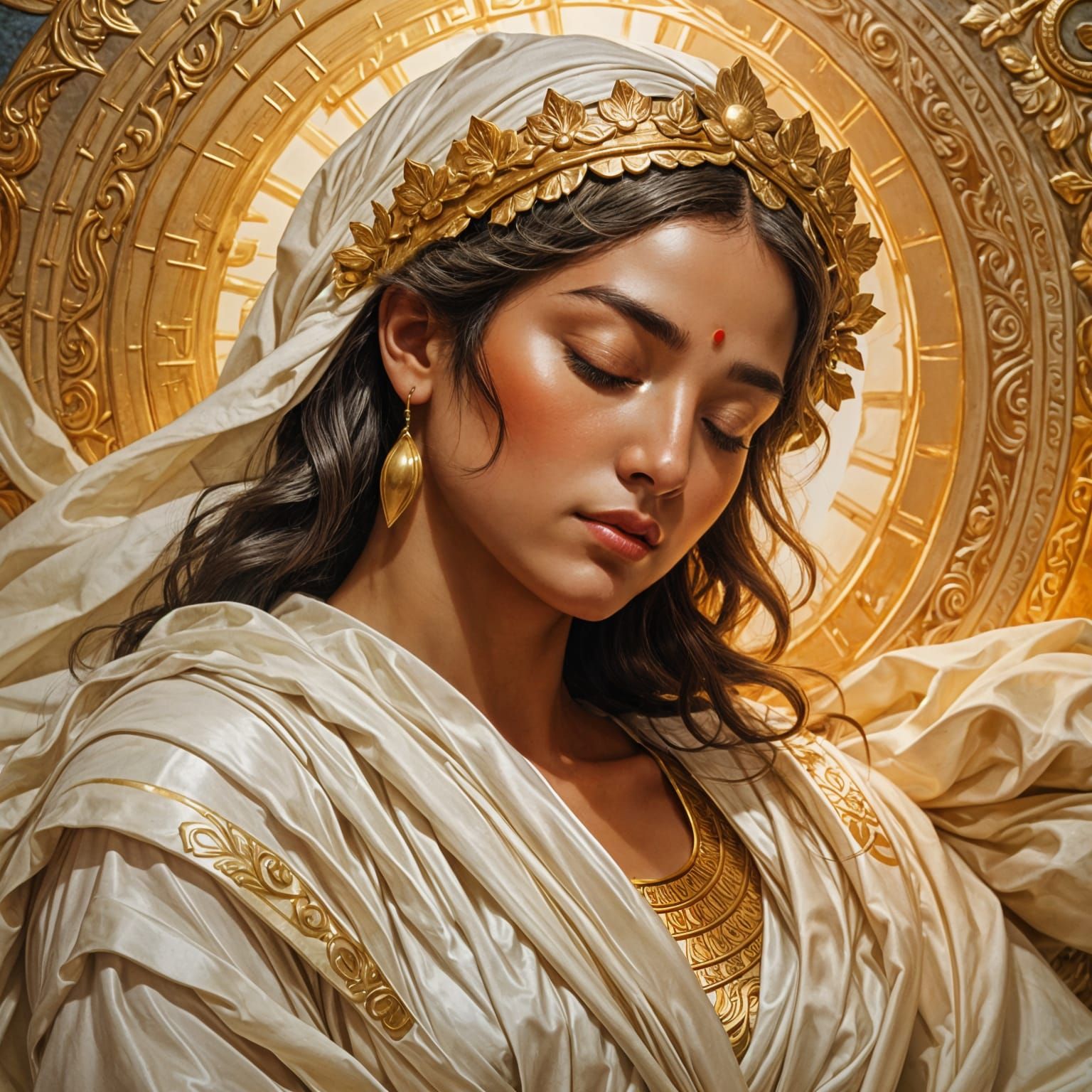 Sleeping Goddess in White Toga