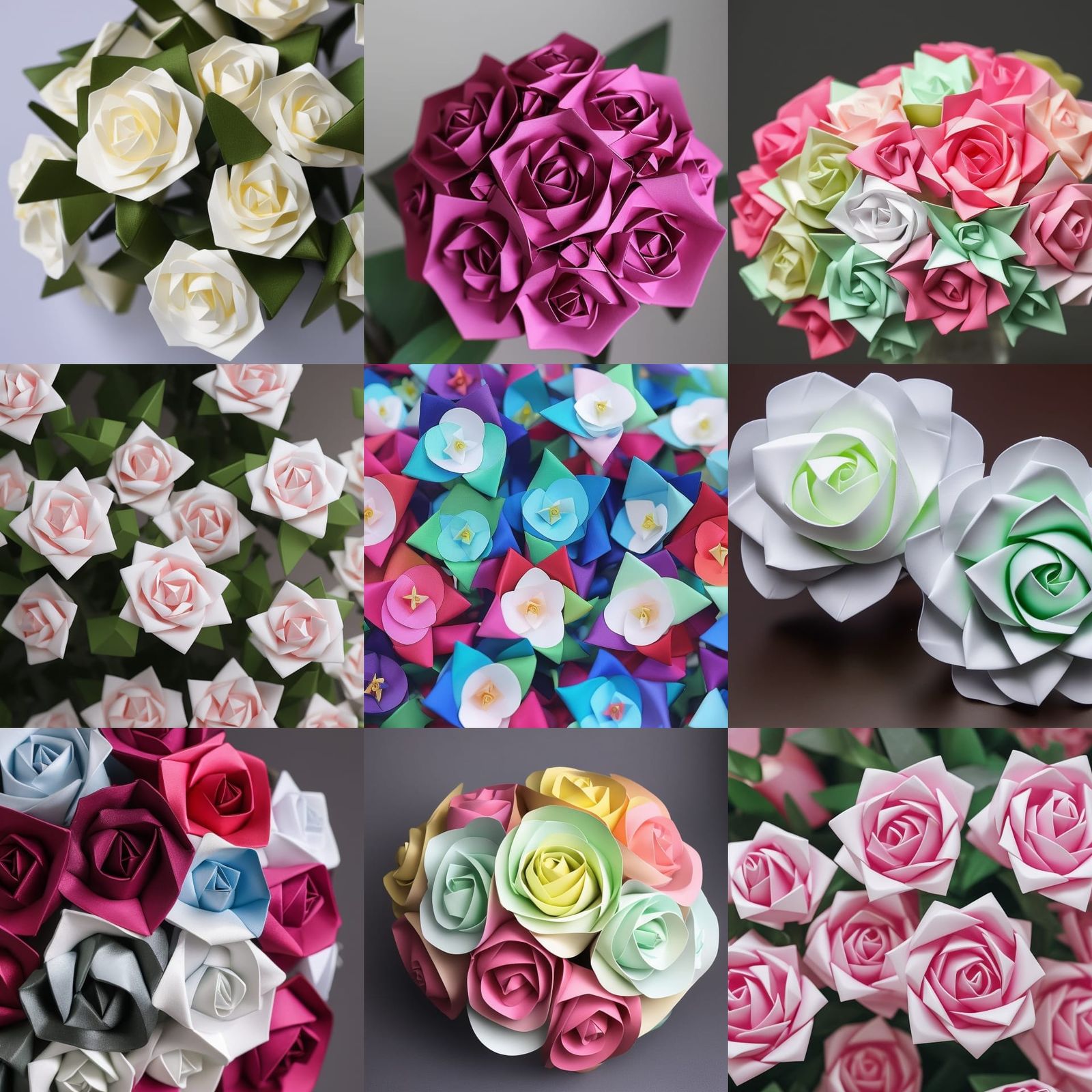 Intricate Origami Roses: Geometric Paper Art in 3D