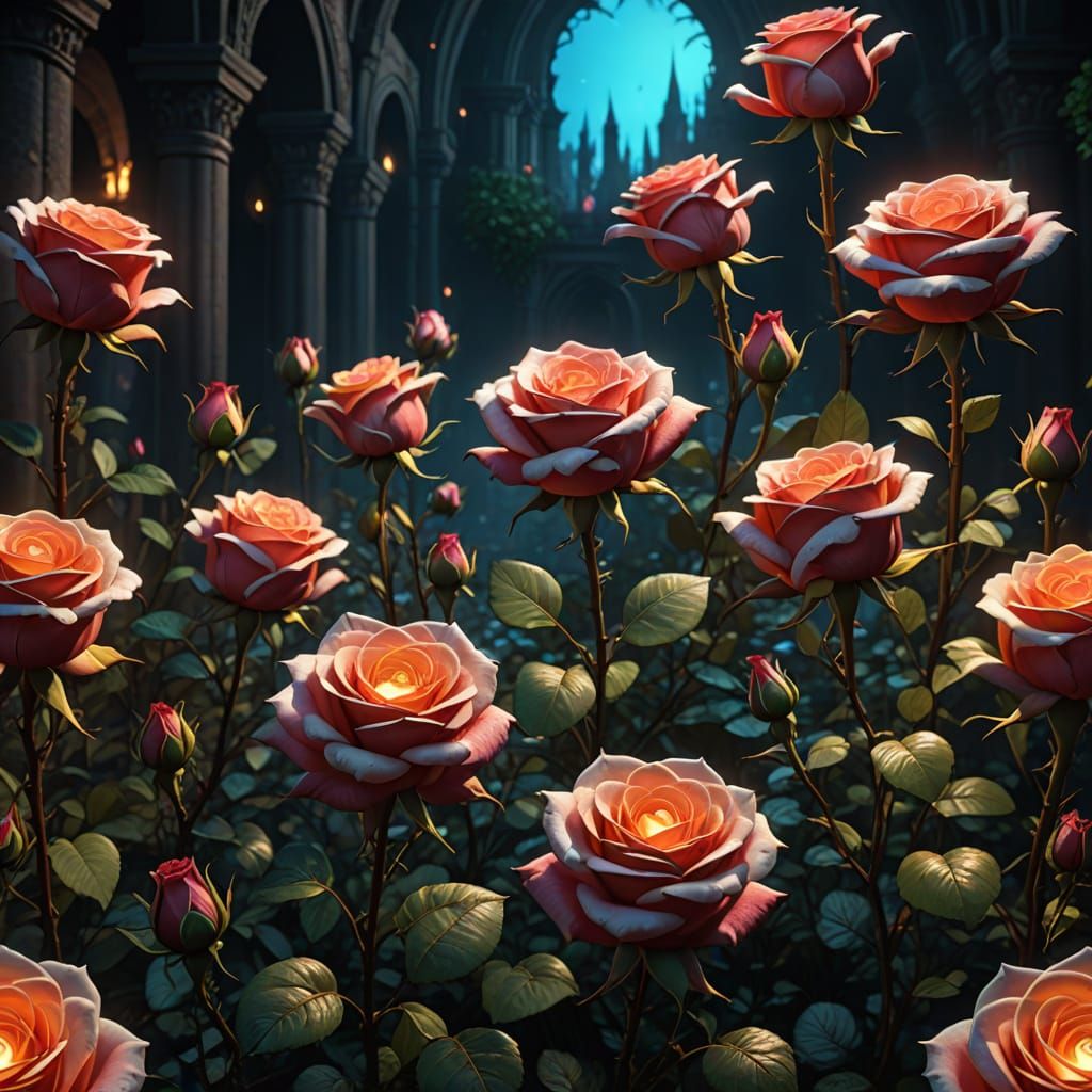 Glowing Roses Matte Painting in Unreal Engine 5