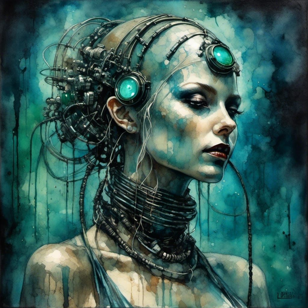 Trashpunk Zombie Cyborg in Dystopian Wasteland