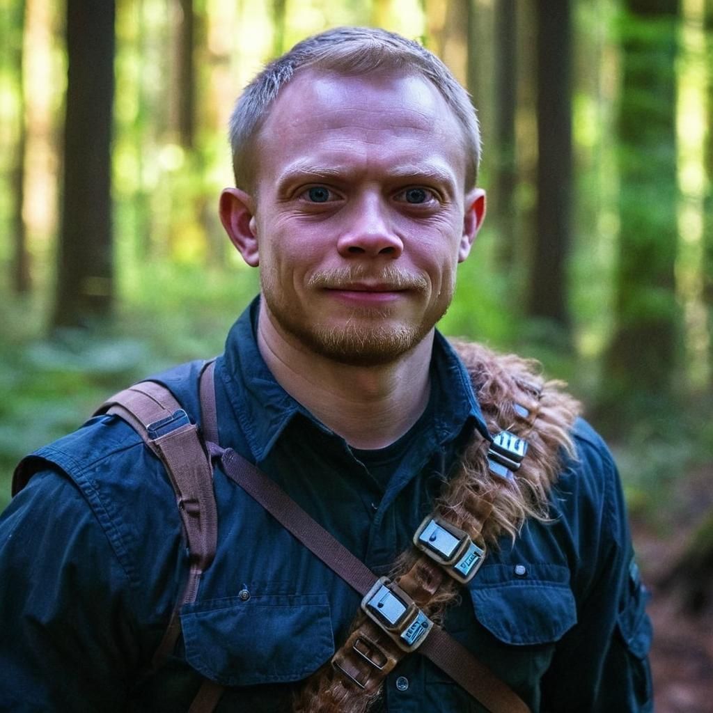 Chewbacca in a Neon Lit Forest