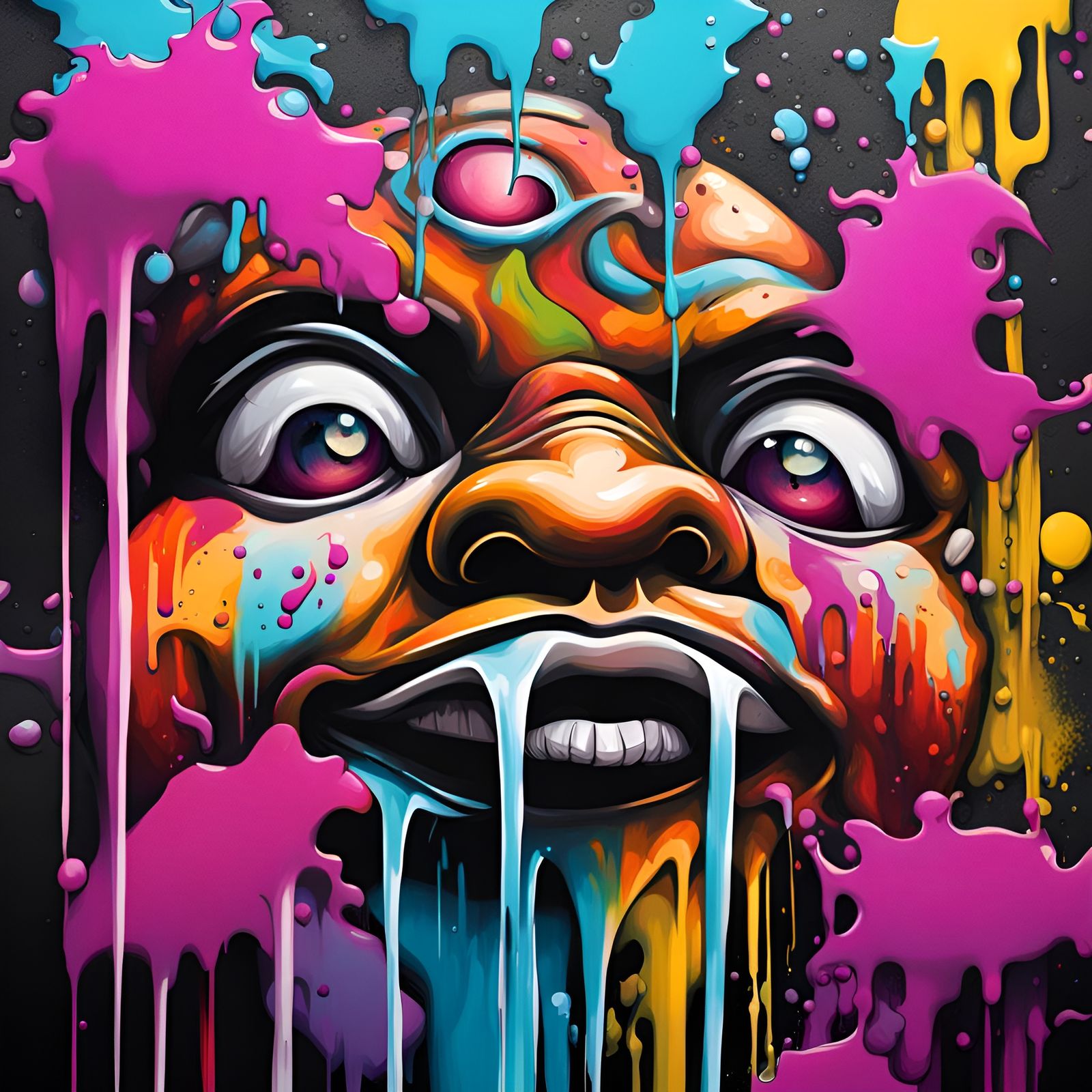 IEMANJÁ, OXUM, IANSÃ in Graffiti Splash Art Style