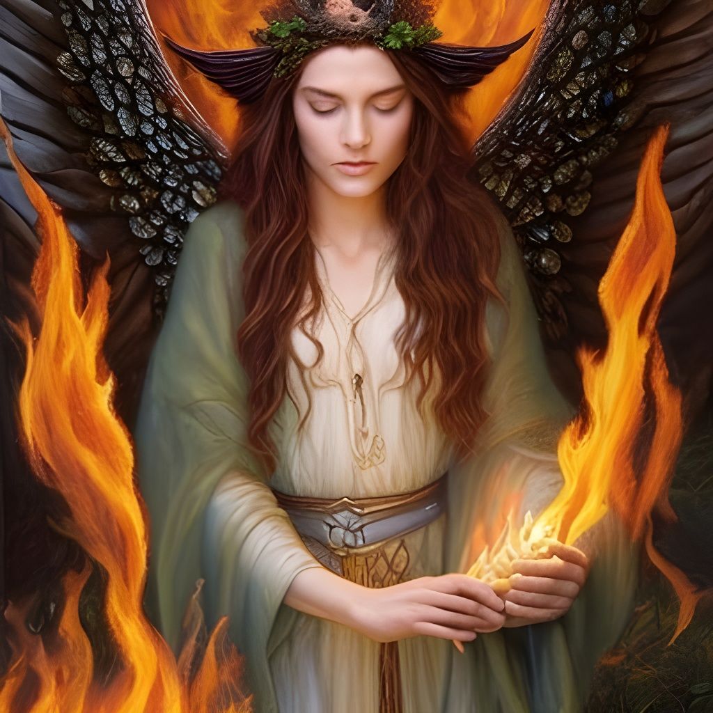 Celtic Witch Bonfire: Hyperdetailed Matte Painting