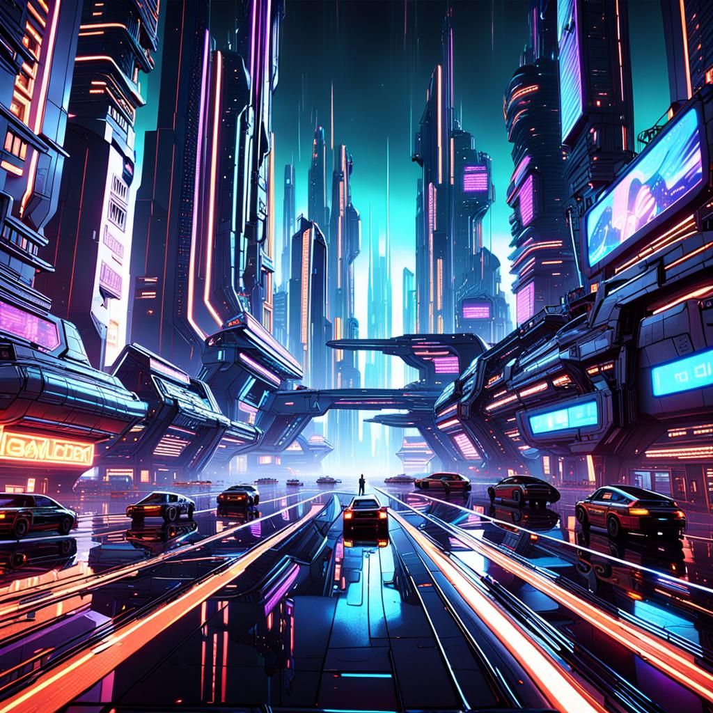 Floating Metropolis in Space: Sci-Fi 3D Render