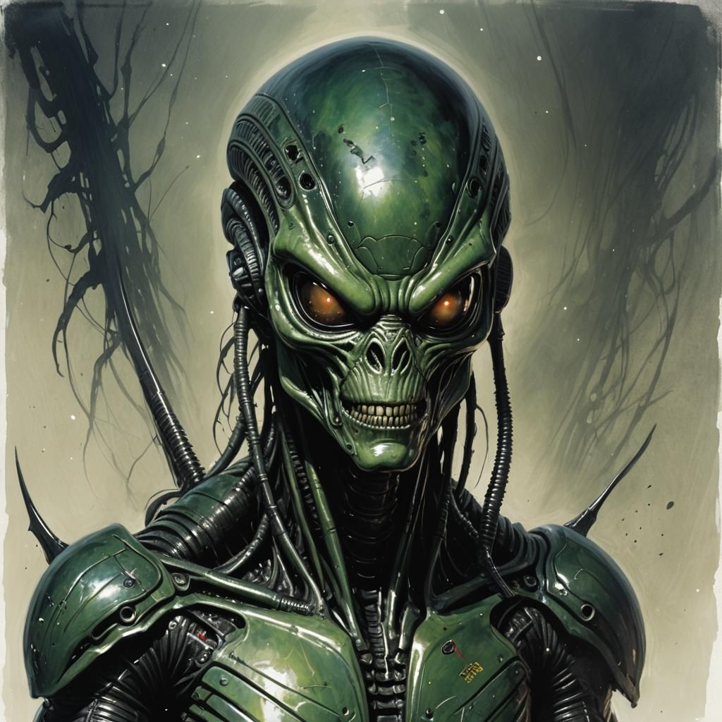 Sinister Alien Creature in Dark Fantasy Style