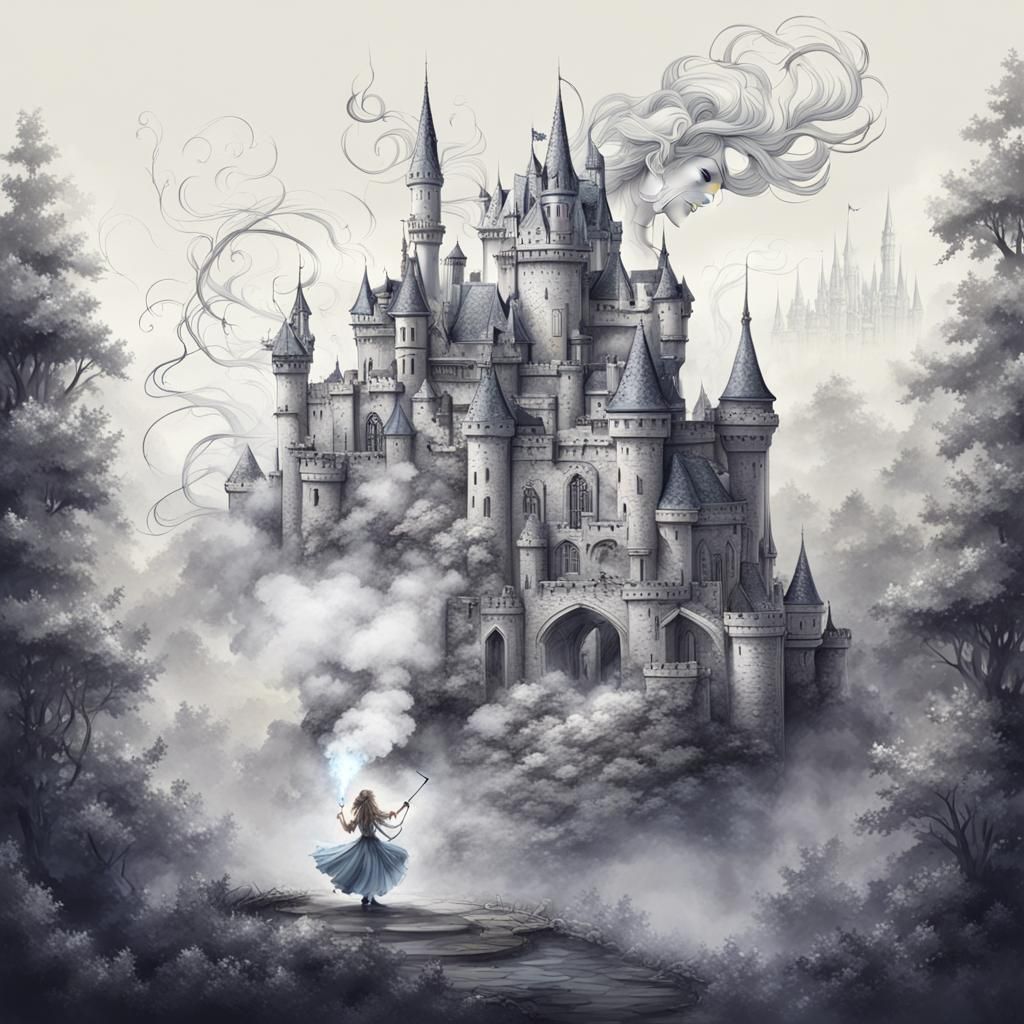 Magical Steam Fairy Plays Flute at Fantasy Castle
