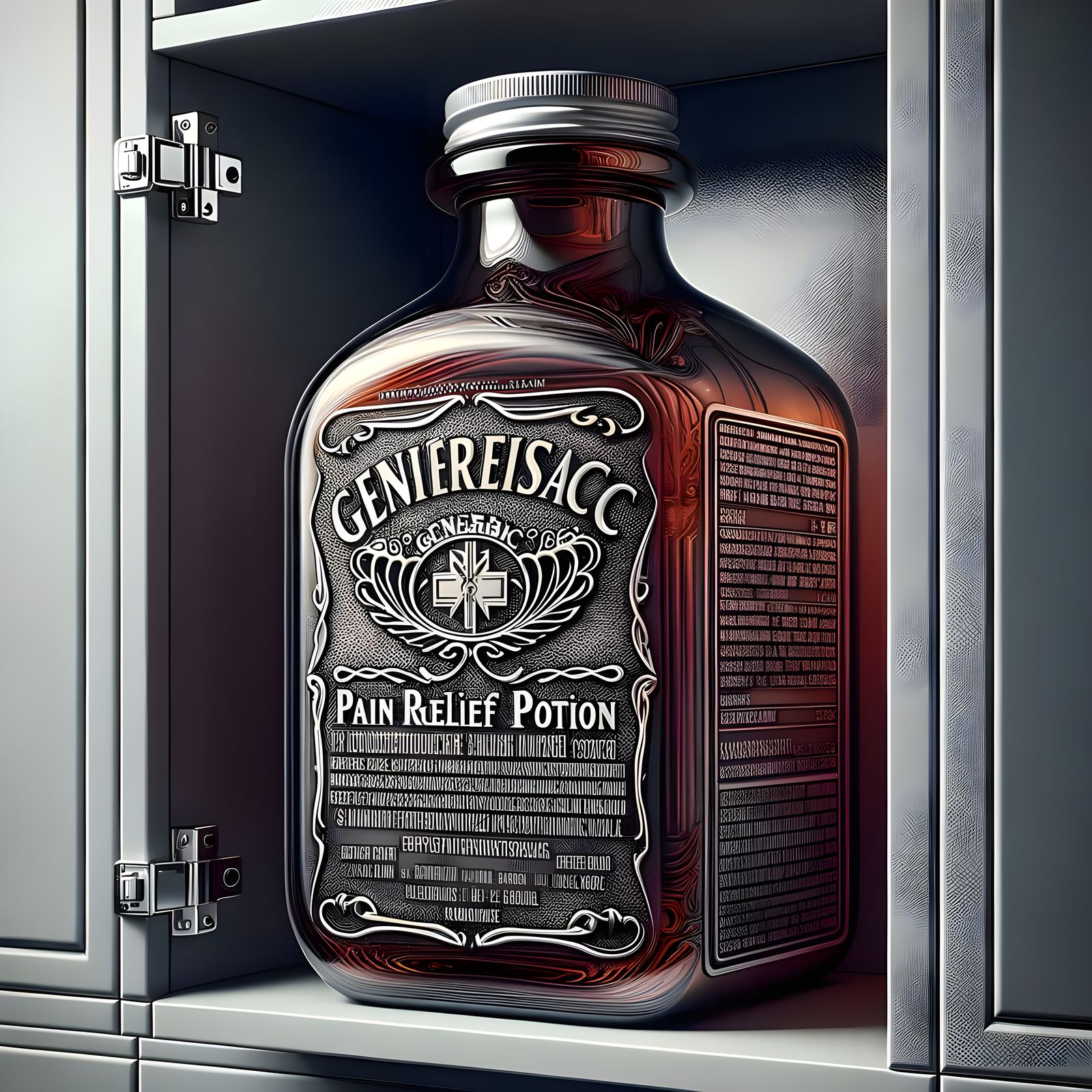 A beautiful masterpiece of a bottle of Tylenol potion with t...