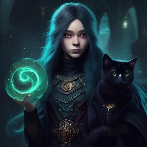 Wizard and Familiar in Detailed Matte Painting