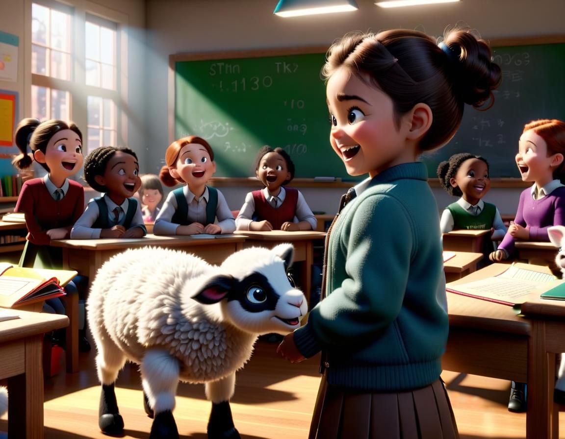 Toddler in Classroom: 3D CGI Masterpiece