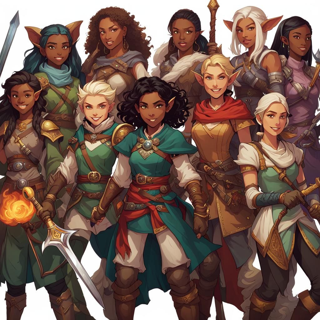Diverse Female D&D Adventurers: Sisters of Valor