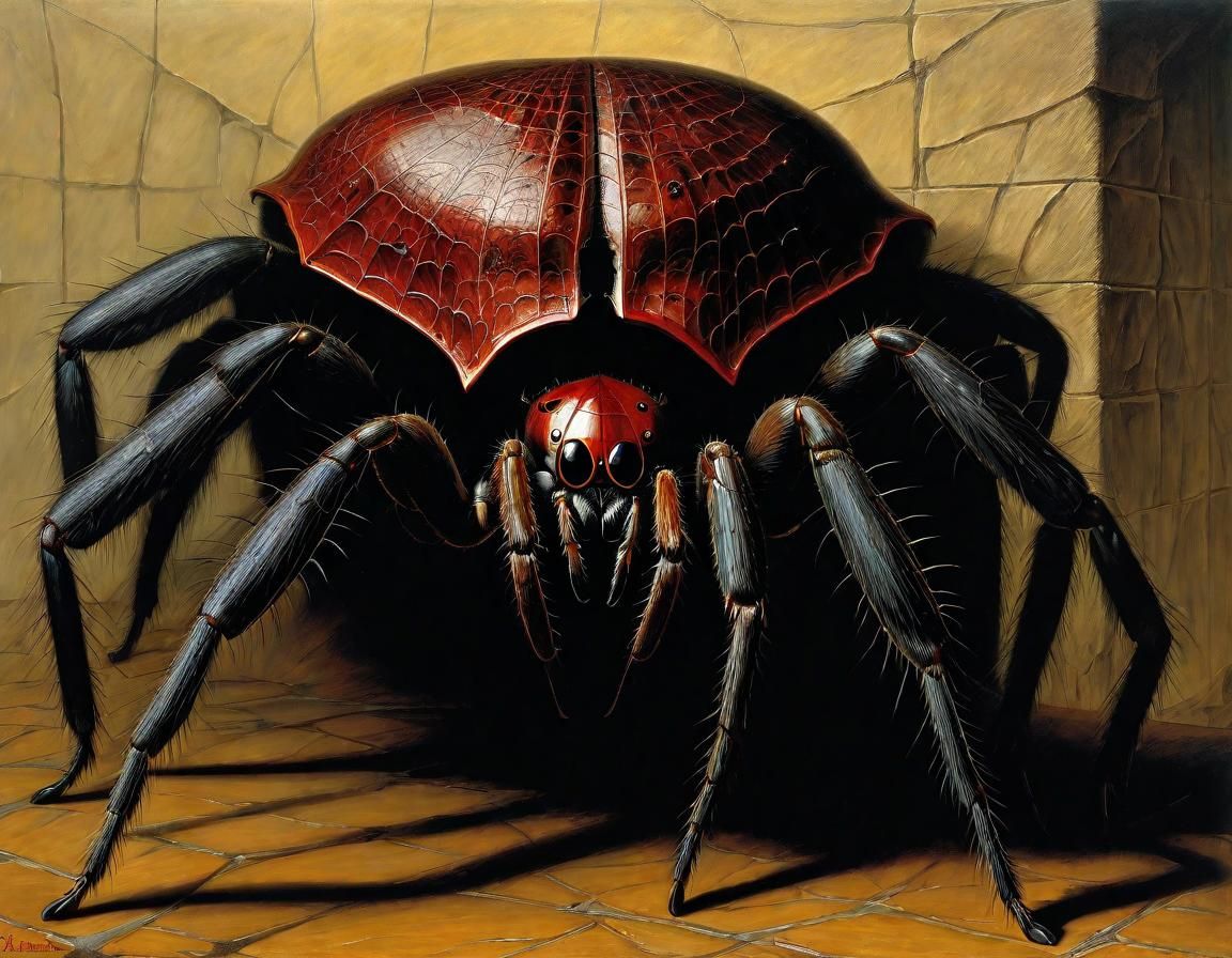 Nightmarish Spiders in War, Expressionist Style