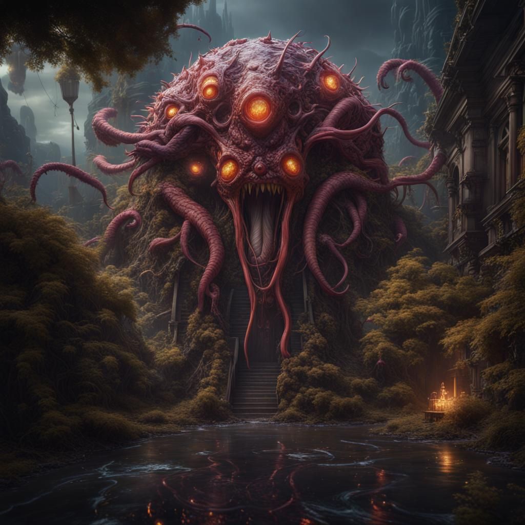 Vivid Parasite in Detailed Matte Painting Style