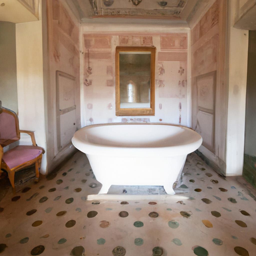 Napoleon's Villa Pisani Bathroom: Recessed Bath