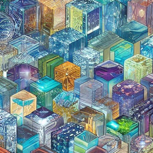 Iced and cubed cylinders and spheres sparkles gilter shiney ...