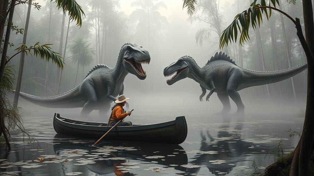 Dinosaur Encounter in the Mysterious Rainforest