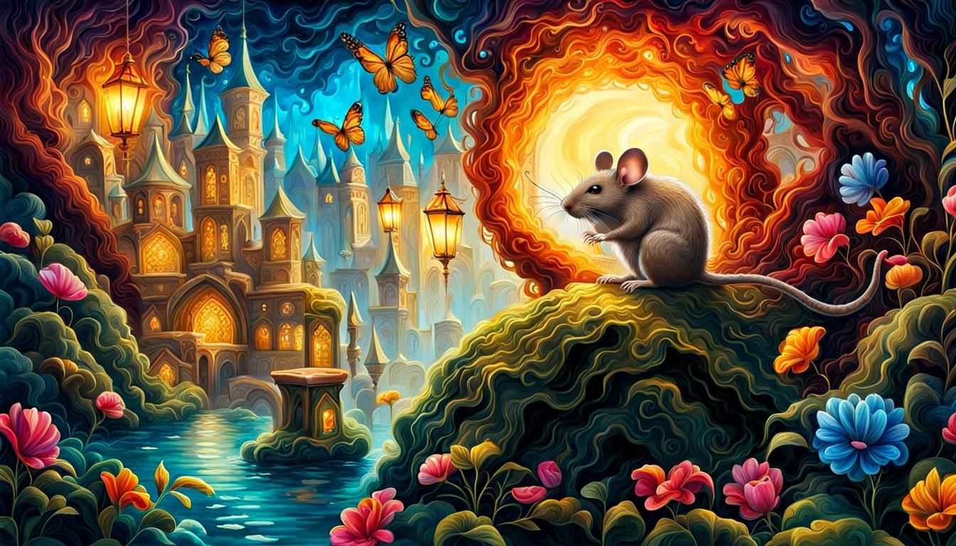 Mystical Mouse Mayhem: A Vibrant Digital Illustration