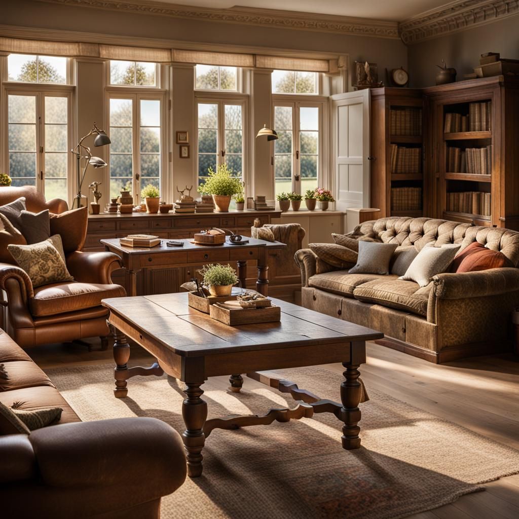 English Country House Interior in Traditional Style