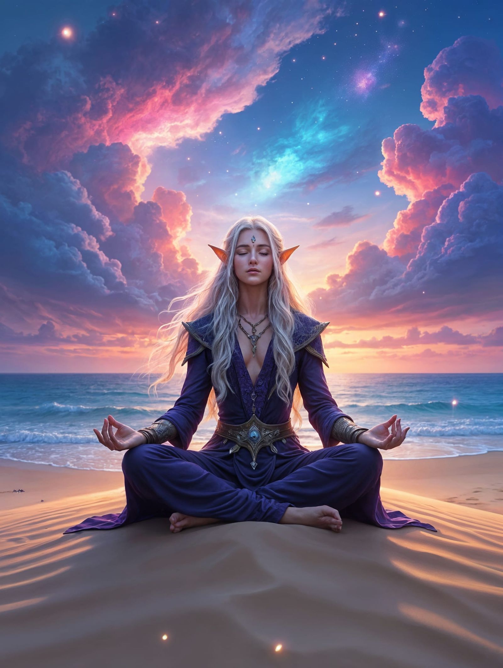 Fantasy Digital Art of Serene Beach Scene