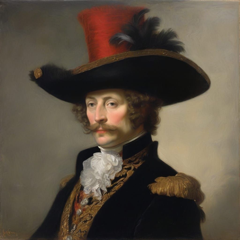 Old Master Style Portrait of a Nobleman in Red and Gold