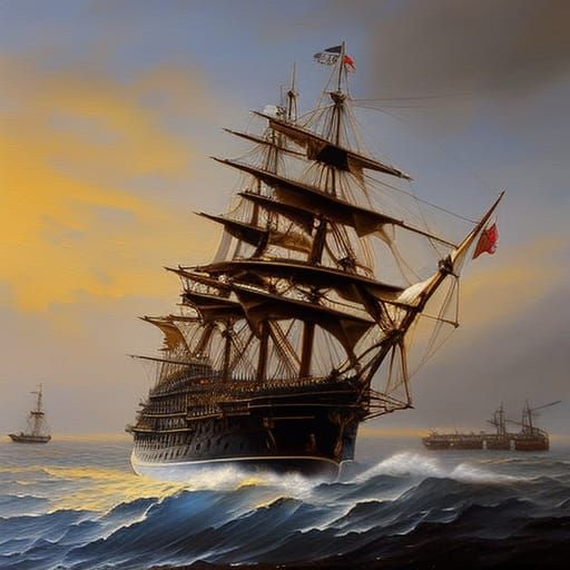 HMS Victory: Oil Painting by James Gurney Style