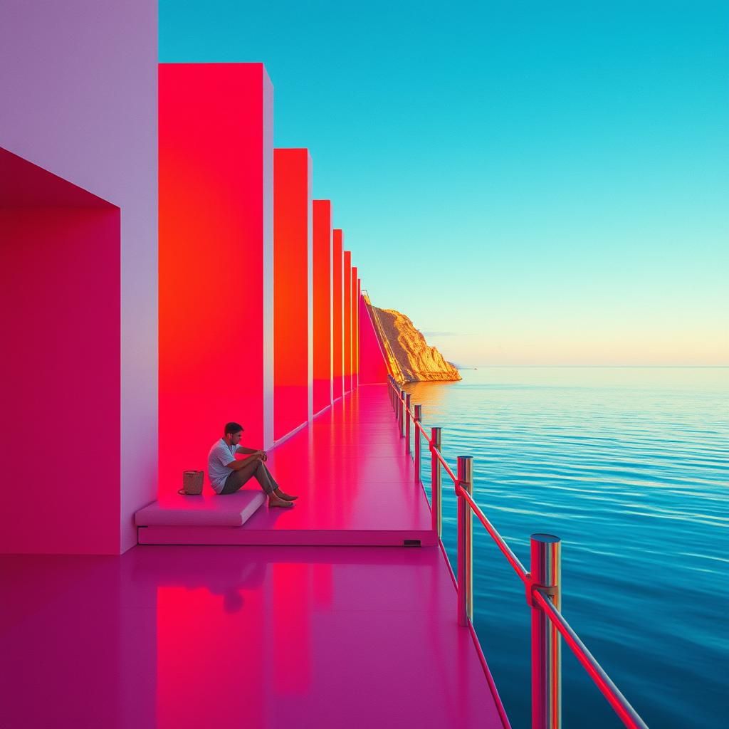 Surreal 80s Travel Documentary Still: Pop Art Screen Print