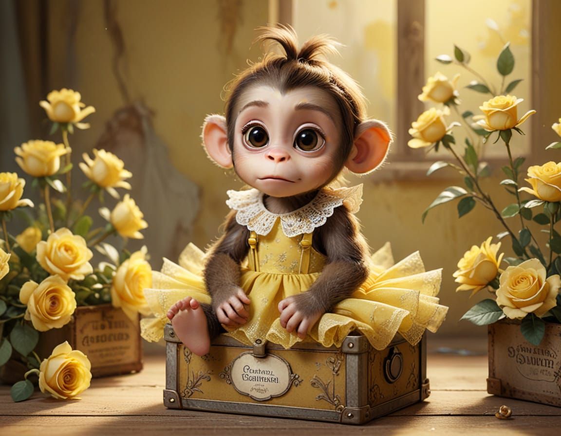 Disney-Pixar Monkey Baby in Yellow Roses