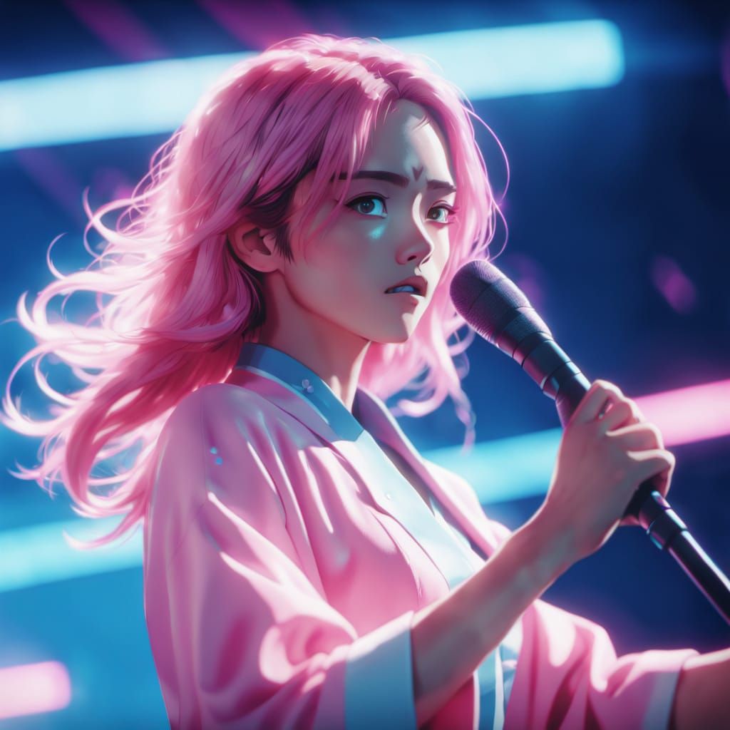 Ericdoa on Stage: Anime-Style Cinematic Film Still