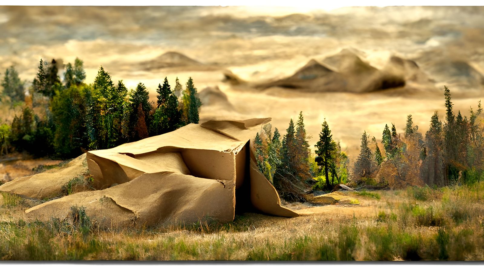 Cardboard Landscape Vista Photography