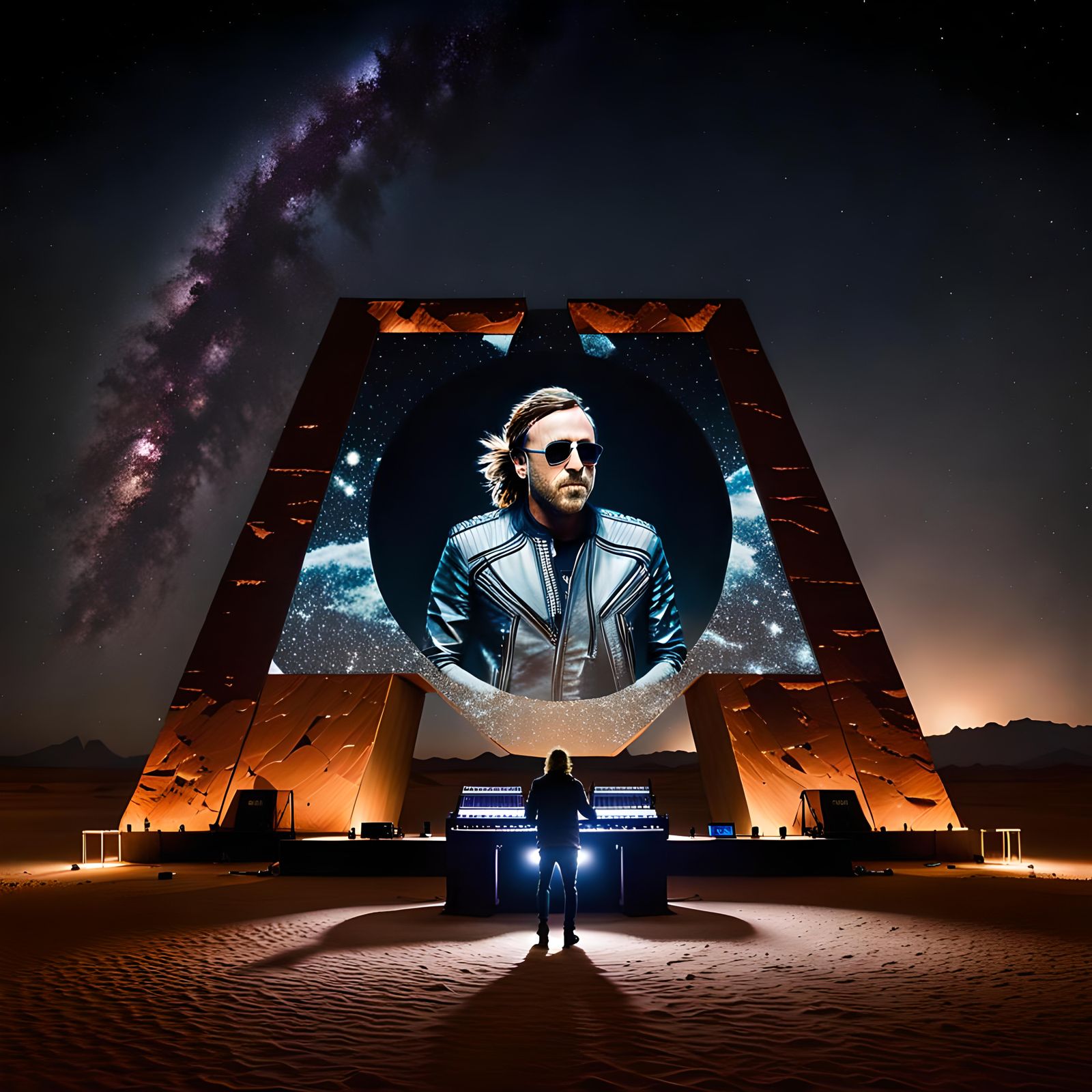 David Guetta's "The Monolith" AlUla. Homage 1/4. David Guetta Raised $700,000 for COVID-19 Relief.