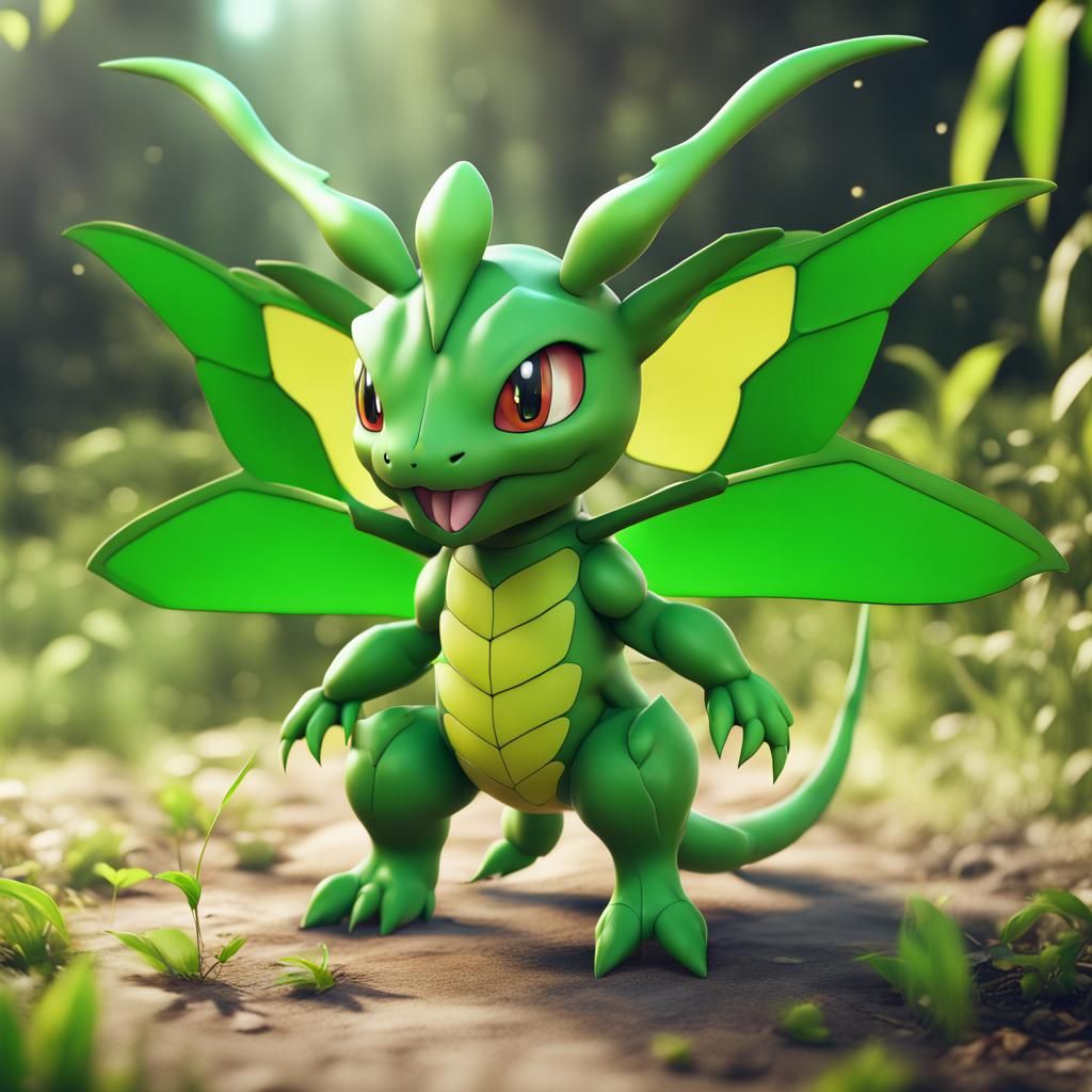 Hyperrealistic Chibi Scyther Pokemon in Detailed Painting