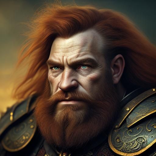 Fantasy Dwarf Portrait in Oil Painting Style
