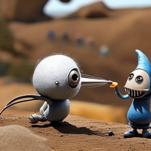 Intricate Gnomes in Whimsical Landscape