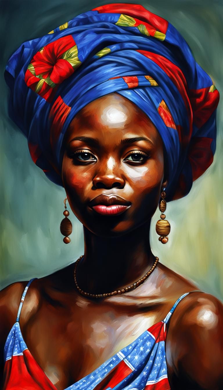 Realistic Portrait of a Beautiful Liberian Woman