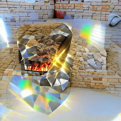 Diamond Heart with Volumetric Lighting in 8K