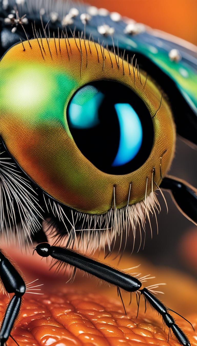 Detailed Macro Image of a Fly's Eye