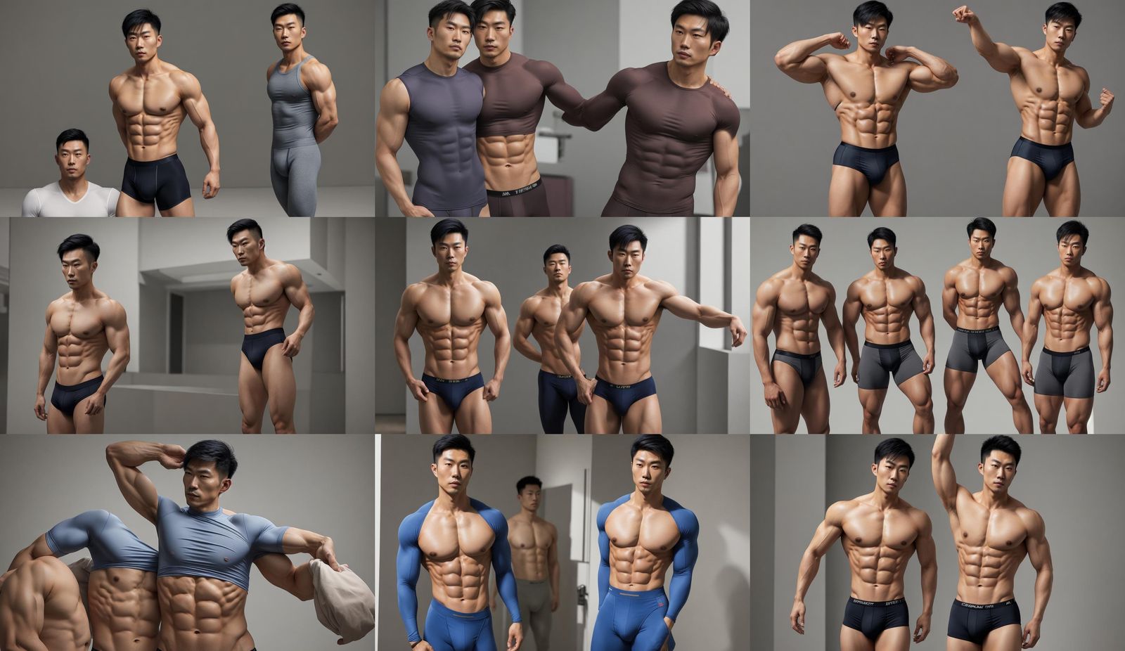 Muscular Asian Man in Briefs