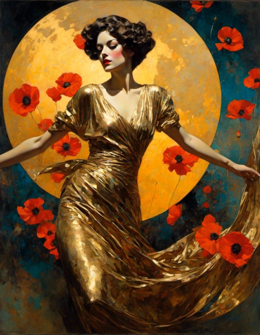 Poppy Dancer Portrait in Golden Light