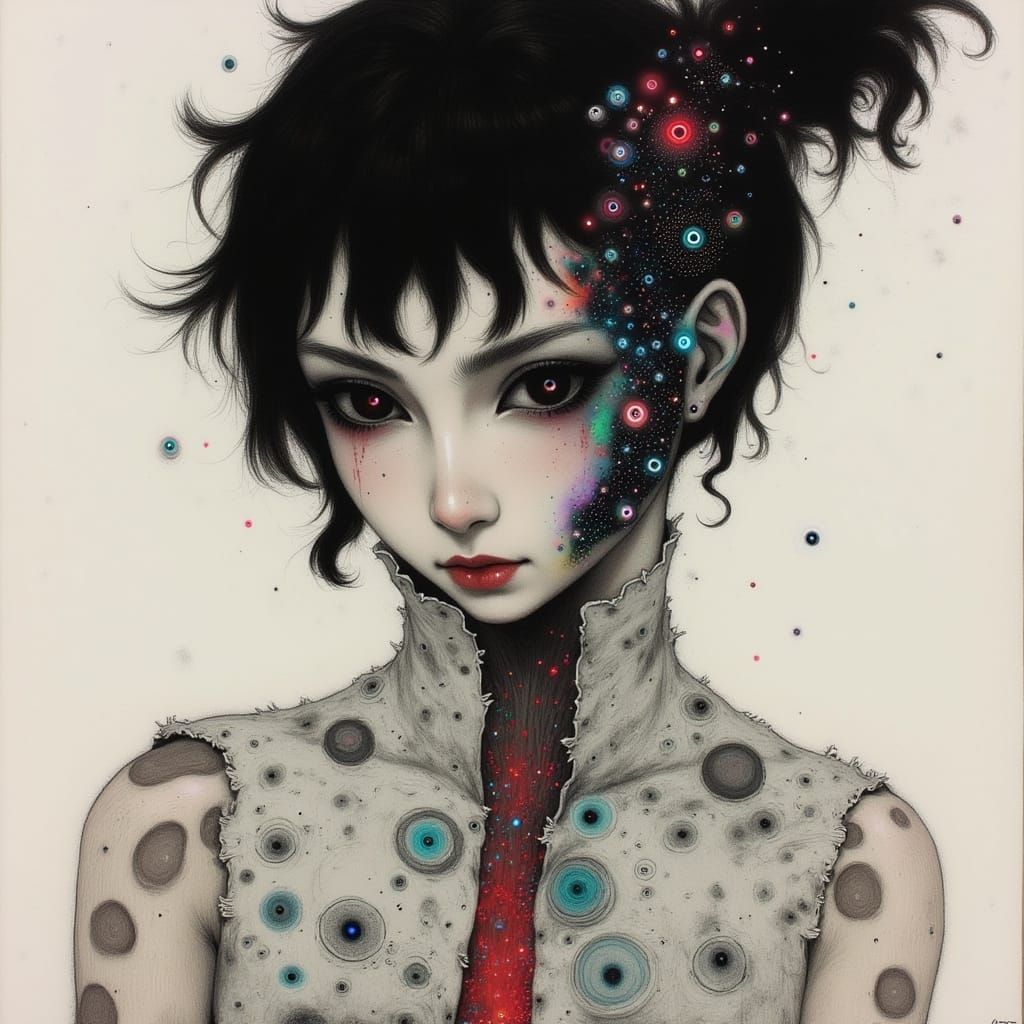 Cyberpunk Japanese Woman Exposed in Haunting Close-Up