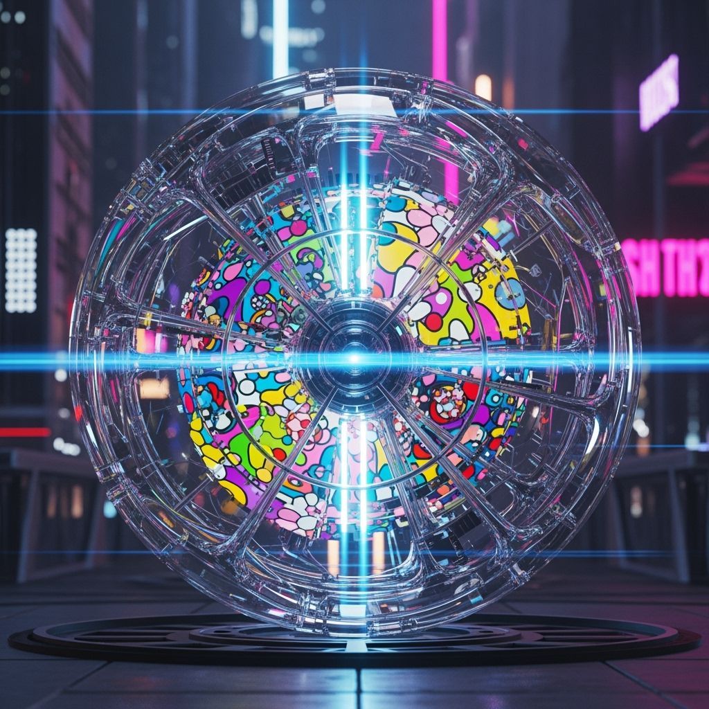 Ethereal Transparent Orb in Illustrative Style