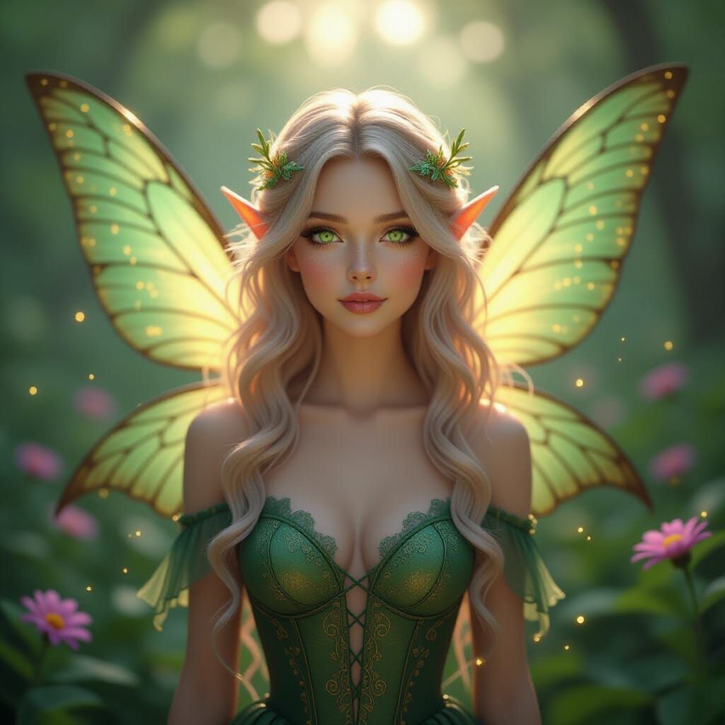 Elegant Fairie in Enchanted Forest