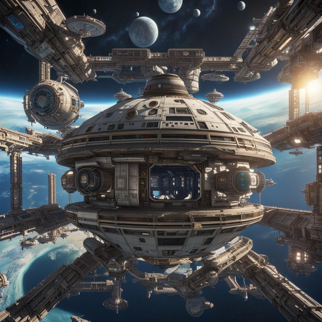 Abandoned Disney Space Station in Sci-Fi Style