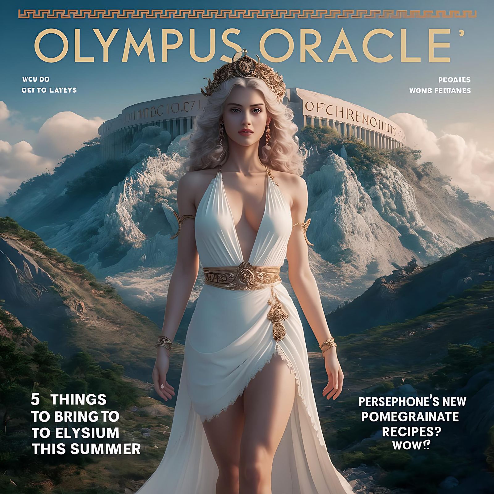 Olympus Oracle: Fashionable Goddess on Magazine Cover