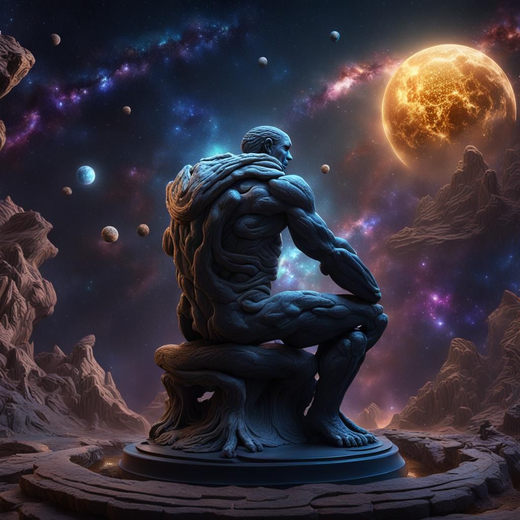 The Thinker Surrounded by a Fantastical Universe