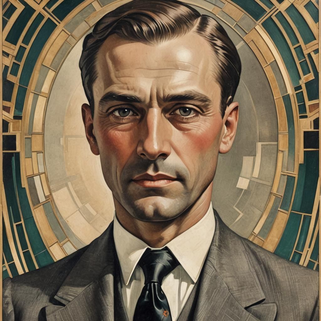 Elegant Art Deco Portrait of a Man