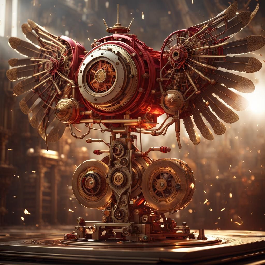 Angelic Beings with Brass Gears and Lightning