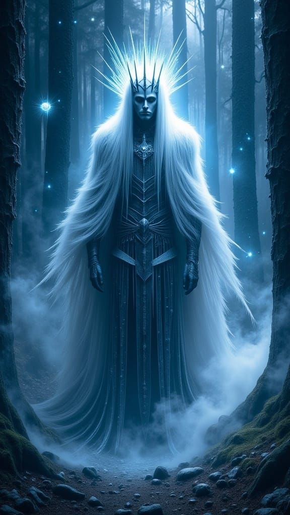 Night King in Mystical Forest with Starlight