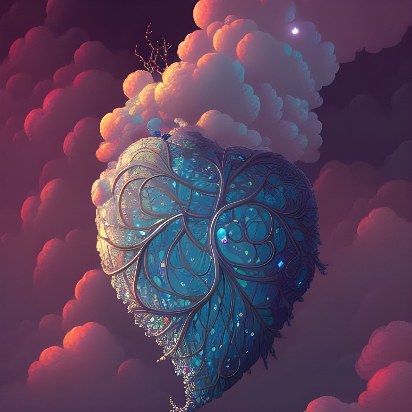 A heart of clouds