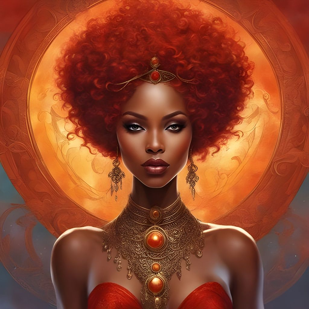 Gothic African Mistress Portrait in Royo Style