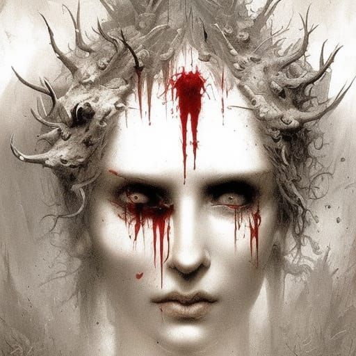 Time is Blood: Dark Horror Illustration