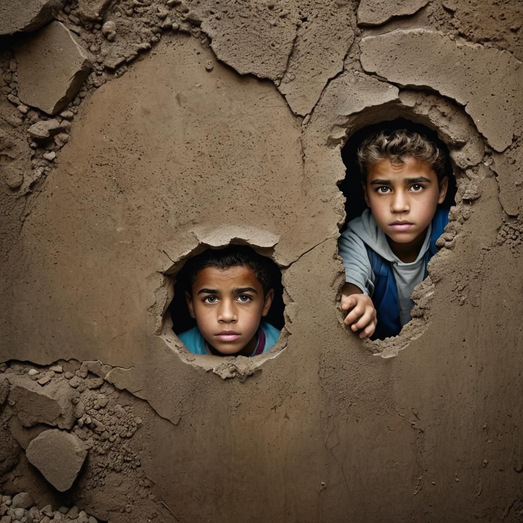 Children Emerge from Tunnel: Professional Portrait Photograp...
